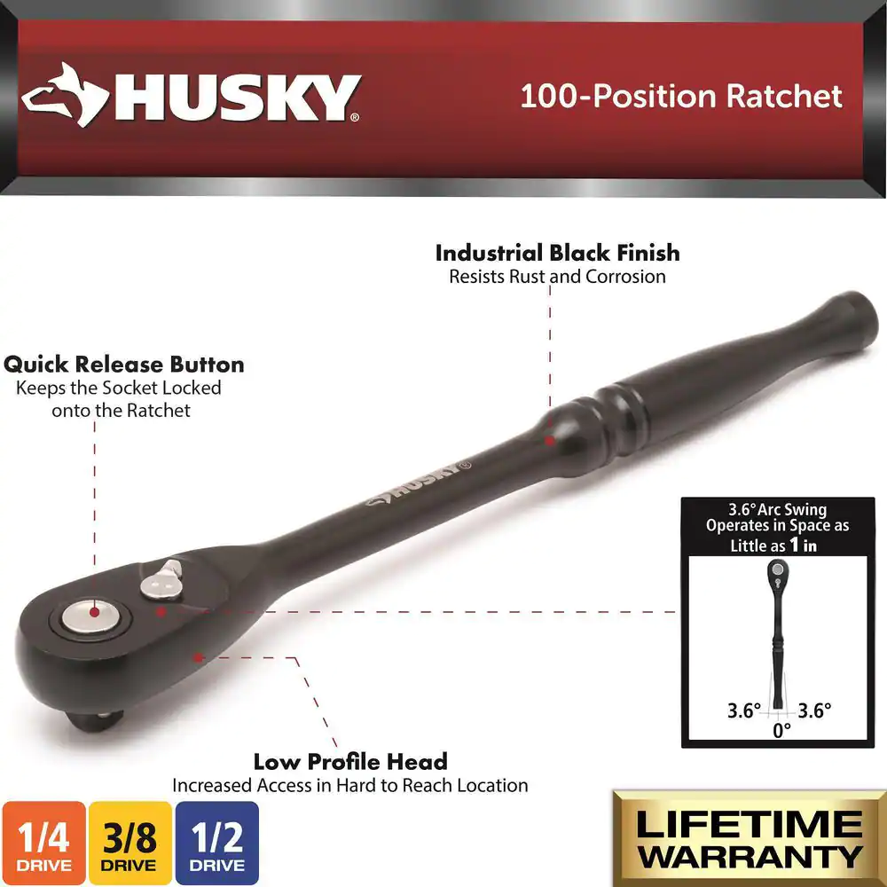 Husky 100-Position Ratchet Set (5-Piece)