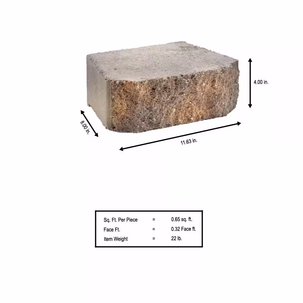 Anchor Windsor Stone 4 in. x 11.75 in. x 8 in. Brown/Buff Concrete Retaining Wall Block (126-Piece Pallet)