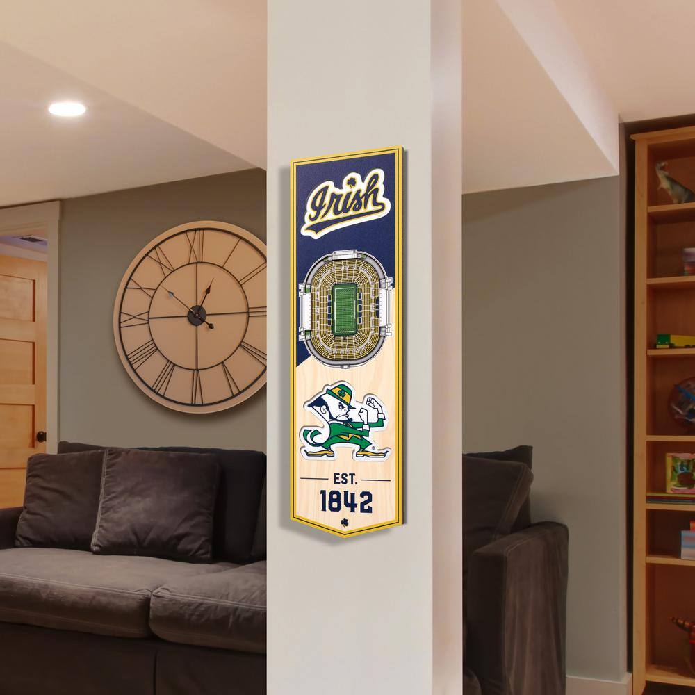 YouTheFan NCAA Notre Dame Fighting Irish 6 in. x 19 in. 3D Stadium Banner-Notre Dame Stadium