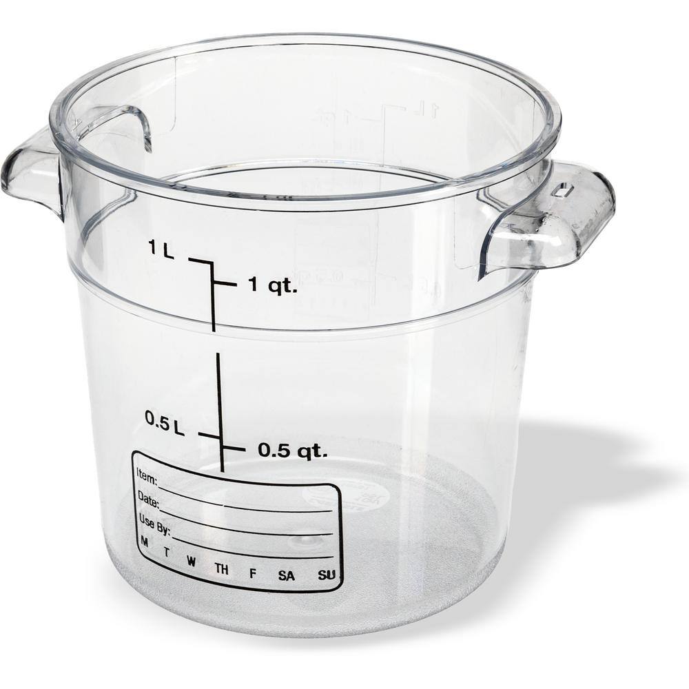 Carlisle 1 qt. Polycarbonate Round Storage Container in Clear (Case of 12)