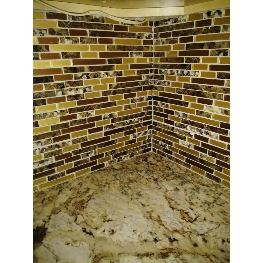 Art3d Brown 12 in. x 12 in. Artificial Resin Marble Tile Genuine Shell Glass Mosaic Tile for Backsplash (5 sq. ft./Box)