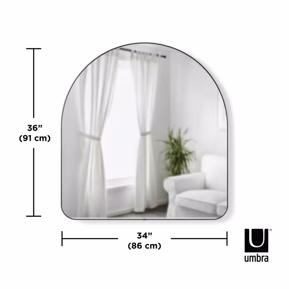 Umbra Hubba 34.25 in. x 36.25 in. Modern Arched Framed Decorative Mirror