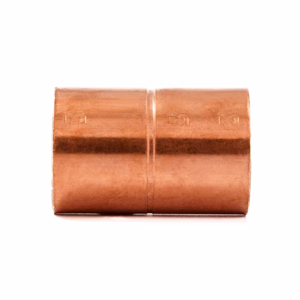 Everbilt 1 in. Copper Pressure Cup x Cup Coupling with Stop Fitting