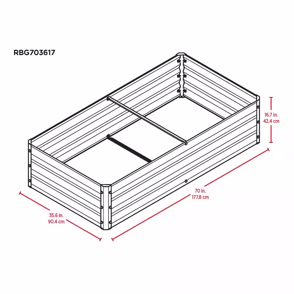 Arrow 70 in. L x 36 in. W x 17 in. H Silver Galvanized Metal Raised Garden Bed