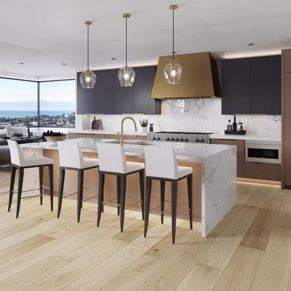 Malibu Wide Plank Benecia French Oak 1/2 in. T x 7.5 in. W Water Resistant Wirebrushed Engineered Hardwood Flooring (23.3 sq. ft./case)
