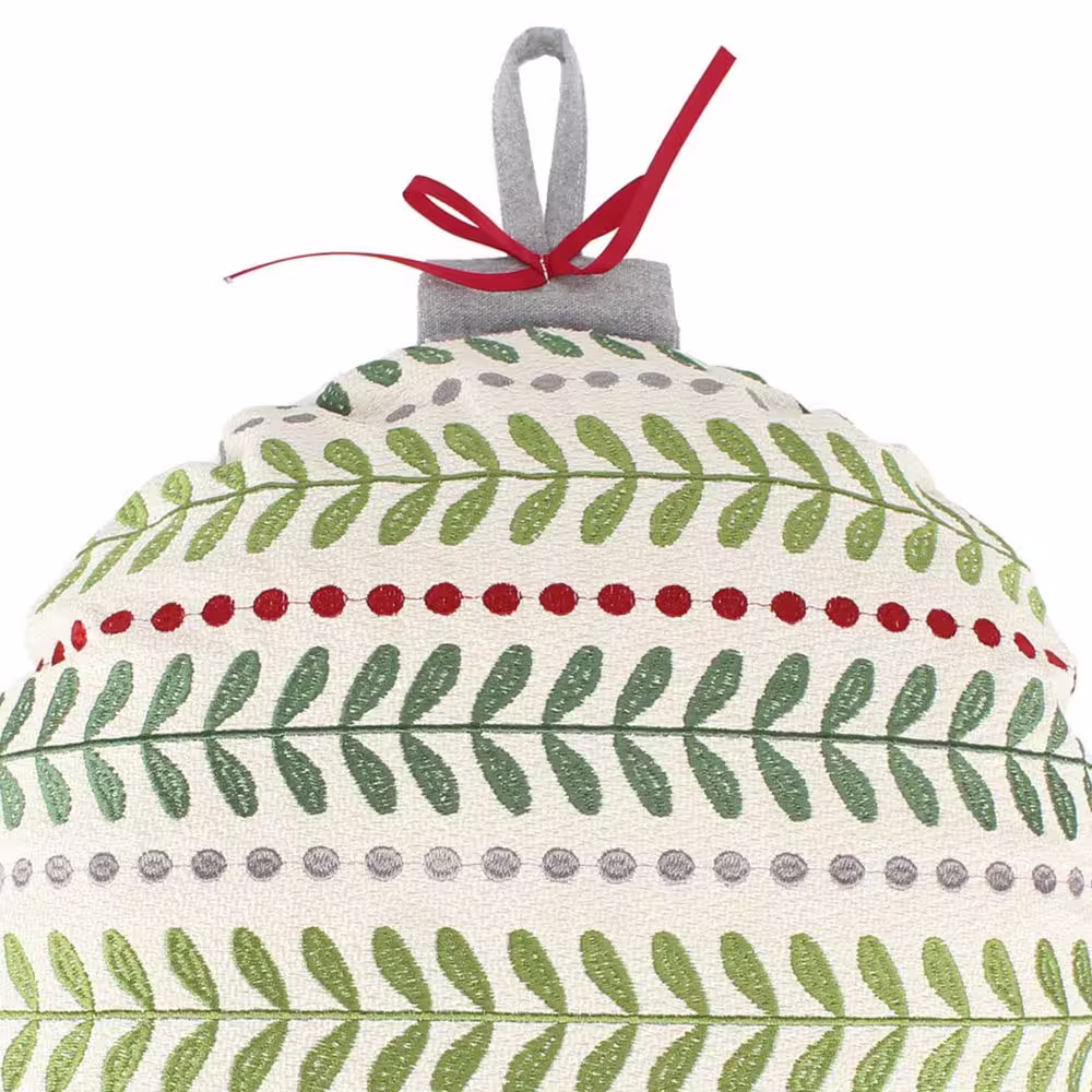 None Meowy Christmas Green Ornament Shape 16 in x 16 in. Round Throw Pillow