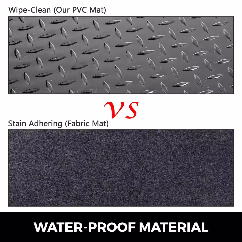 VEVOR Garage Floor Mats 3.6 ft. W x 17 ft. L Garage Mat 0.09 in. Thickness Black PVC Garage Flooring, 2 Rolls