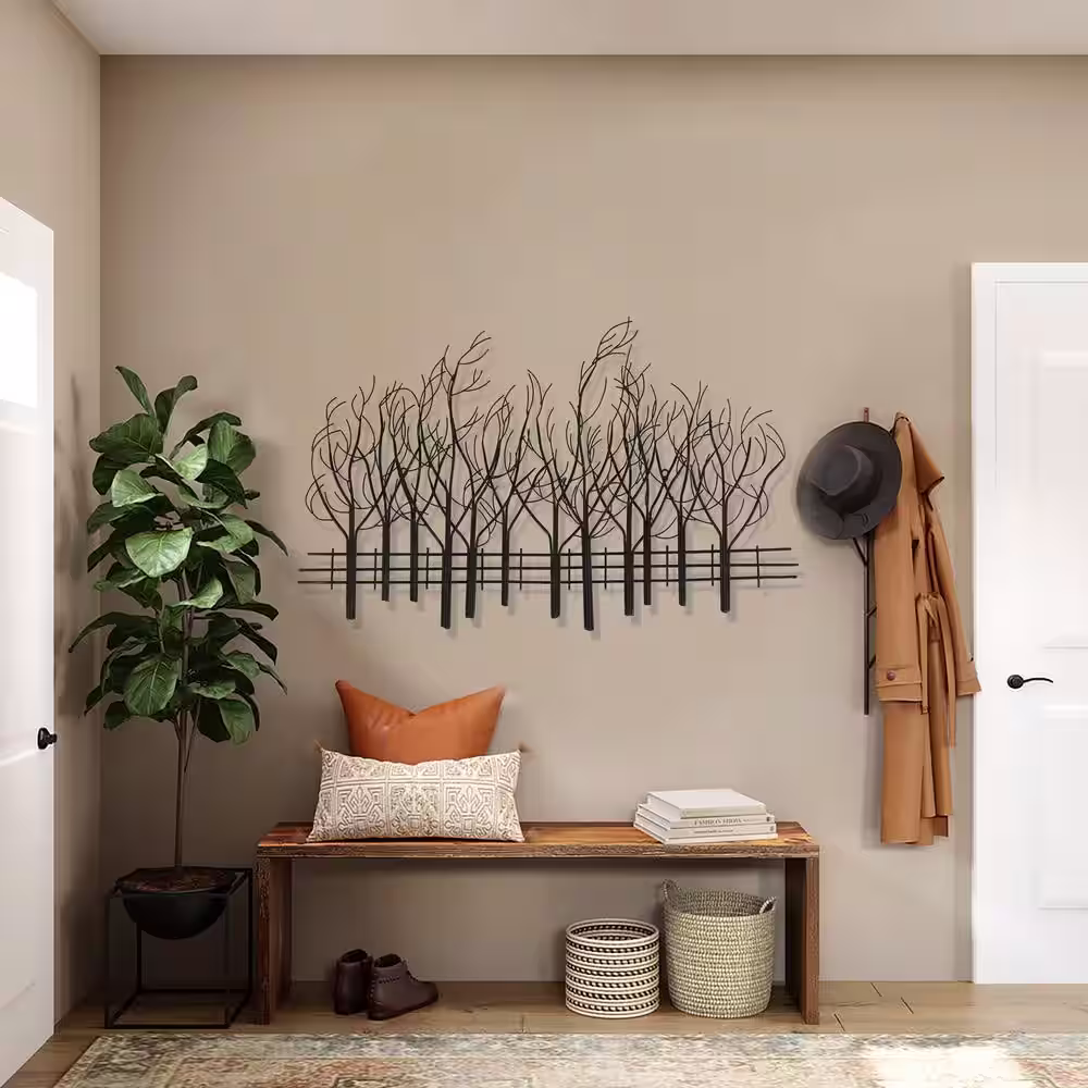 LuxenHome Metal Field of Trees Wall Art