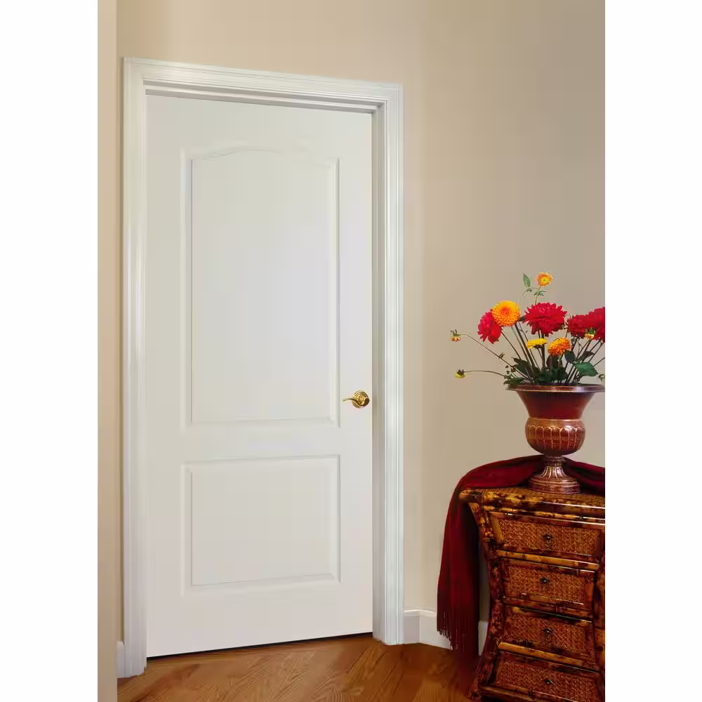 JELD-WEN 30 in. x 80 in. Princeton Primed Left-Hand Smooth Molded Composite Single Prehung Interior Door