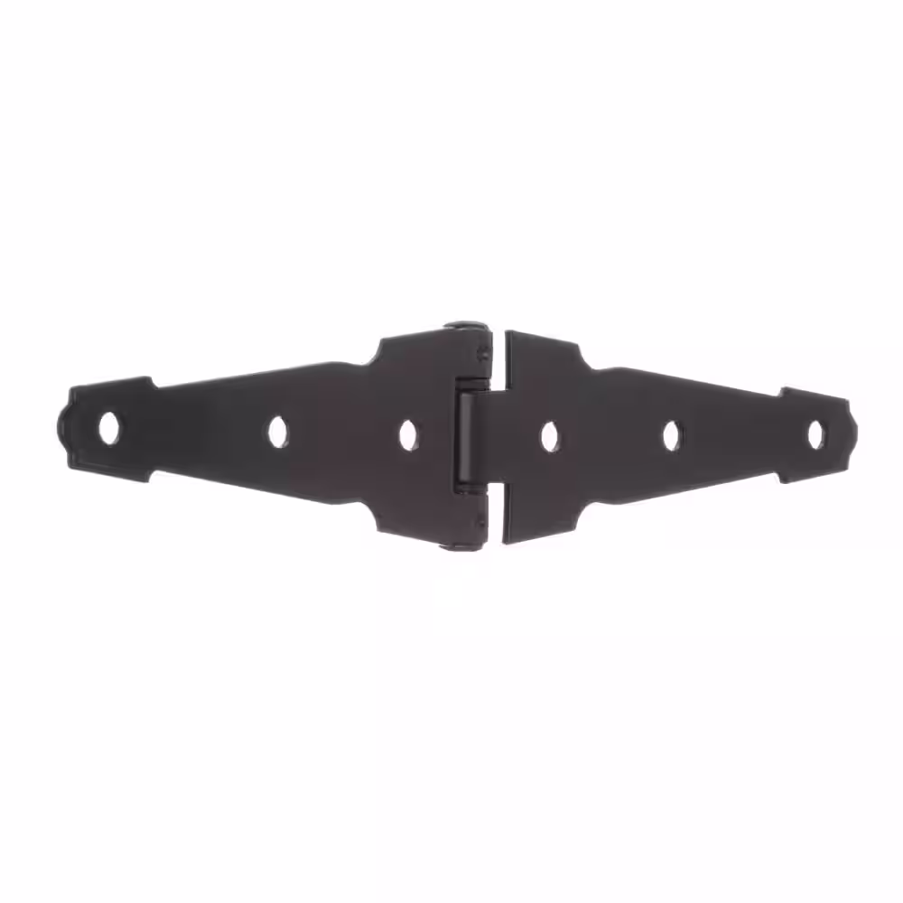Everbilt 4 in. Black Heavy Duty Decorative Strap Hinge