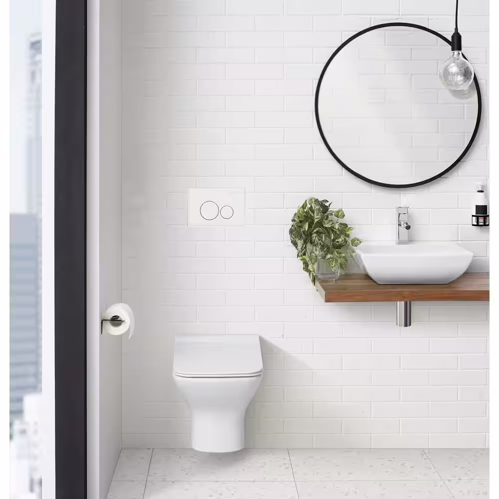 Swiss Madison 0.8/1.28 GPF Wall Mount Dual Flush Actuator Push Button Plate in White