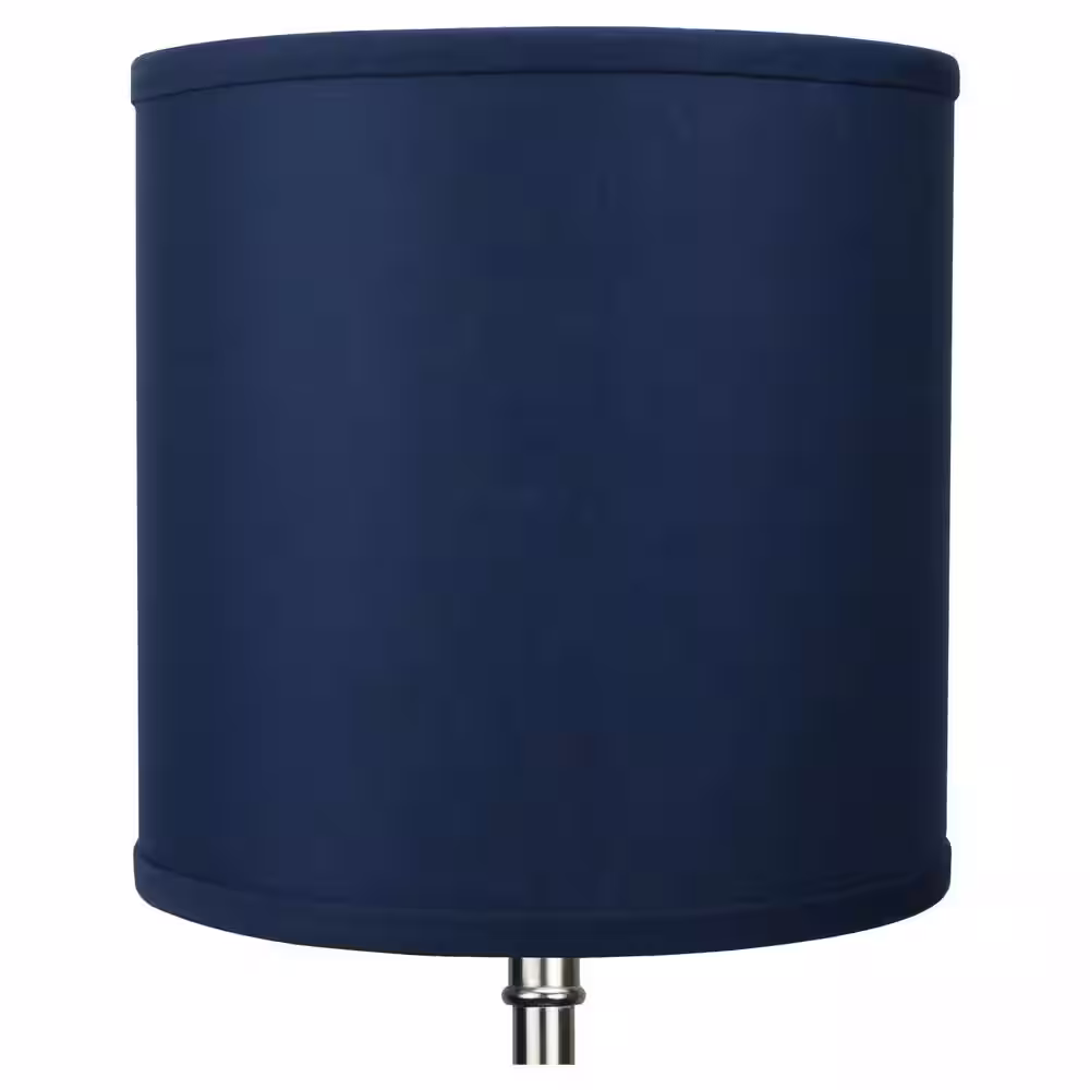 FenchelShades.com 10 in. Top Diameter x 10 in. H x 10 in. Bottom Diameter Linen Navy Blue Drum Lamp Shade