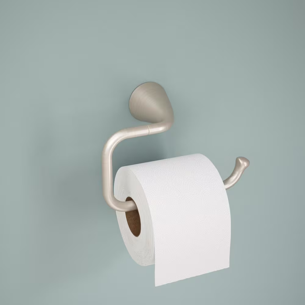 Delta Arvo Wall Mount Open Square Toilet Paper Holder Bath Hardware Accessory in Brushed Nickel
