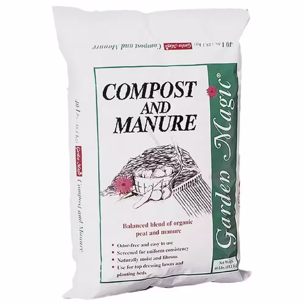 None Lawn Garden Compost and Manure Blend, 40 Pound Bag (6-Pack)