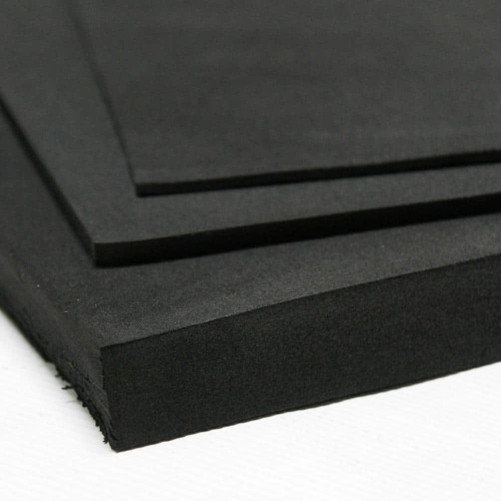 Rubber-Cal Closed Cell Sponge Rubber Neoprene 1/8 in. x 39 in. x 78 in. Black Foam Rubber Sheet