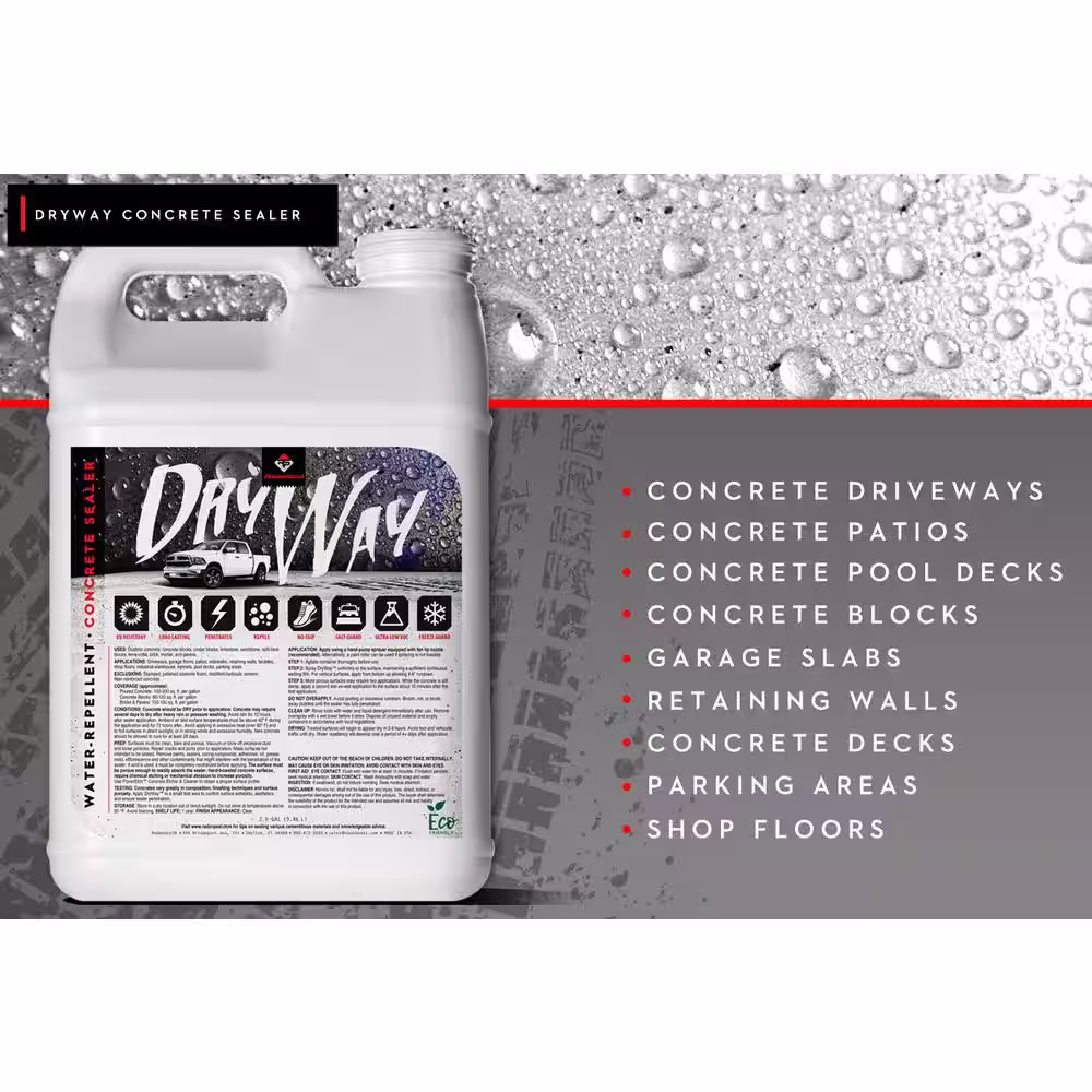 RadonSeal DryWay 5 Gal. Water-Repellent Concrete Paver and Masonry Sealer