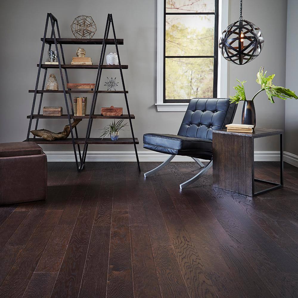 None Coffee Oak 3/8 in. T x 5 in. W Wire Brushed Engineered Hardwood Flooring (492.3 sqft/pallet)