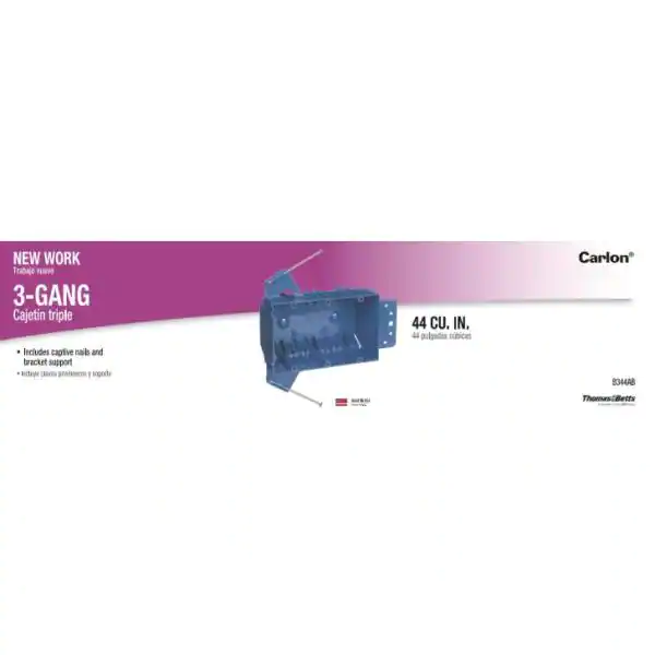Carlon 3-Gang 44 cu. in. PVC New Work Electrical Switch and Outlet Box