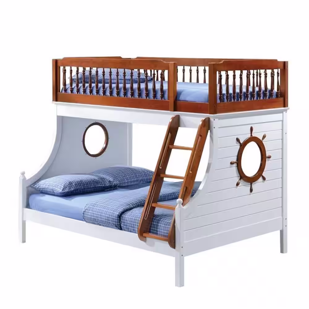 Acme Furniture Farah Oak and White Twin over Full Bunk Bed