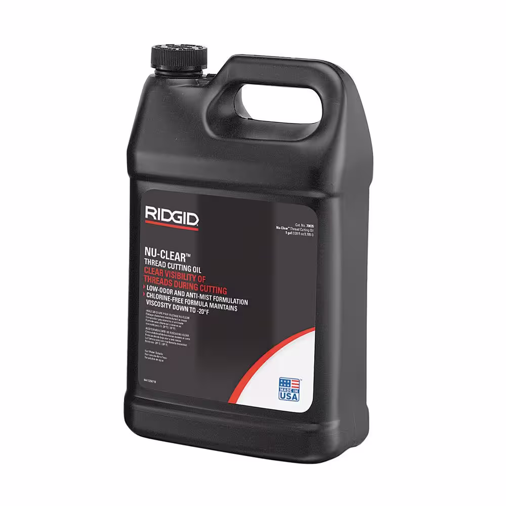 RIDGID 1 Gal. Nu-Clear Pipe Threading Oil, Low Odor & Anti-Mist Formulation for Pipe Cutting Dies/Threading