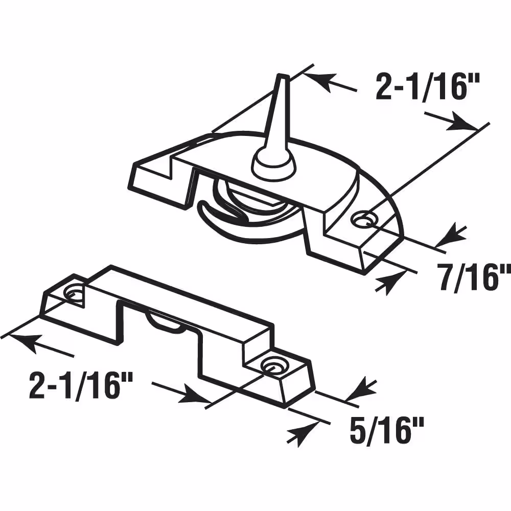 Prime-Line 2-1/16 in. Diecast Bronze Baked-On Enamel Double Hung Window Sash Lock with Keeper