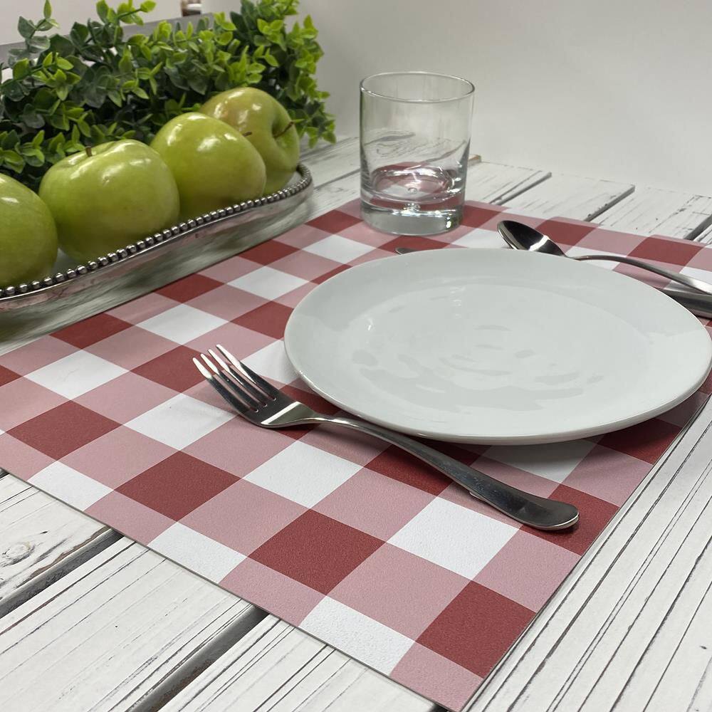 DASCO 17 in. x 12 in. Multi-Colored Vinyl Placemats (Set of 6)