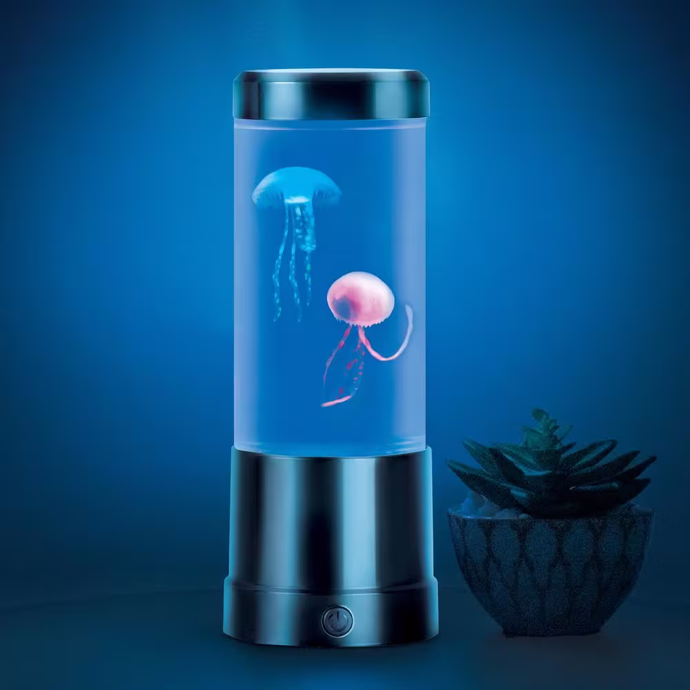None 9 in. Black Indoor Jellyfish Table Lamp with RGB LED
