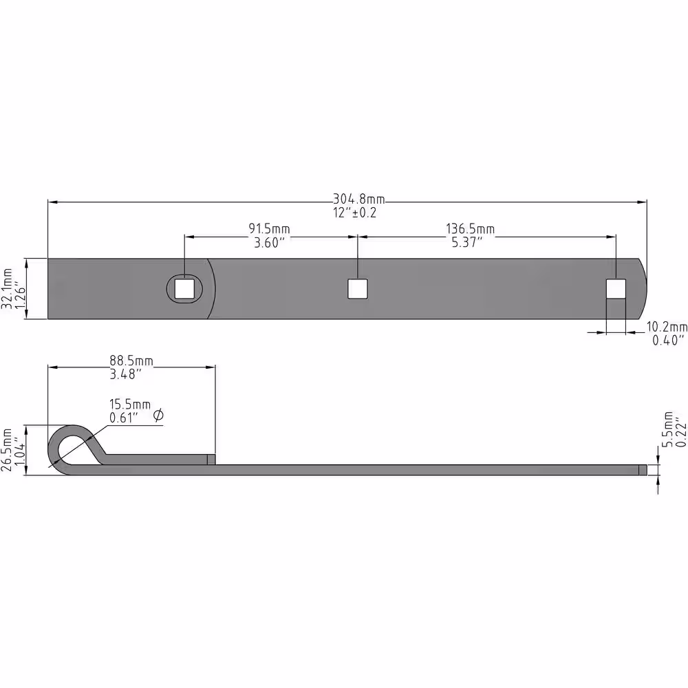 Everbilt 12 in. Zinc Plated Hinge Strap