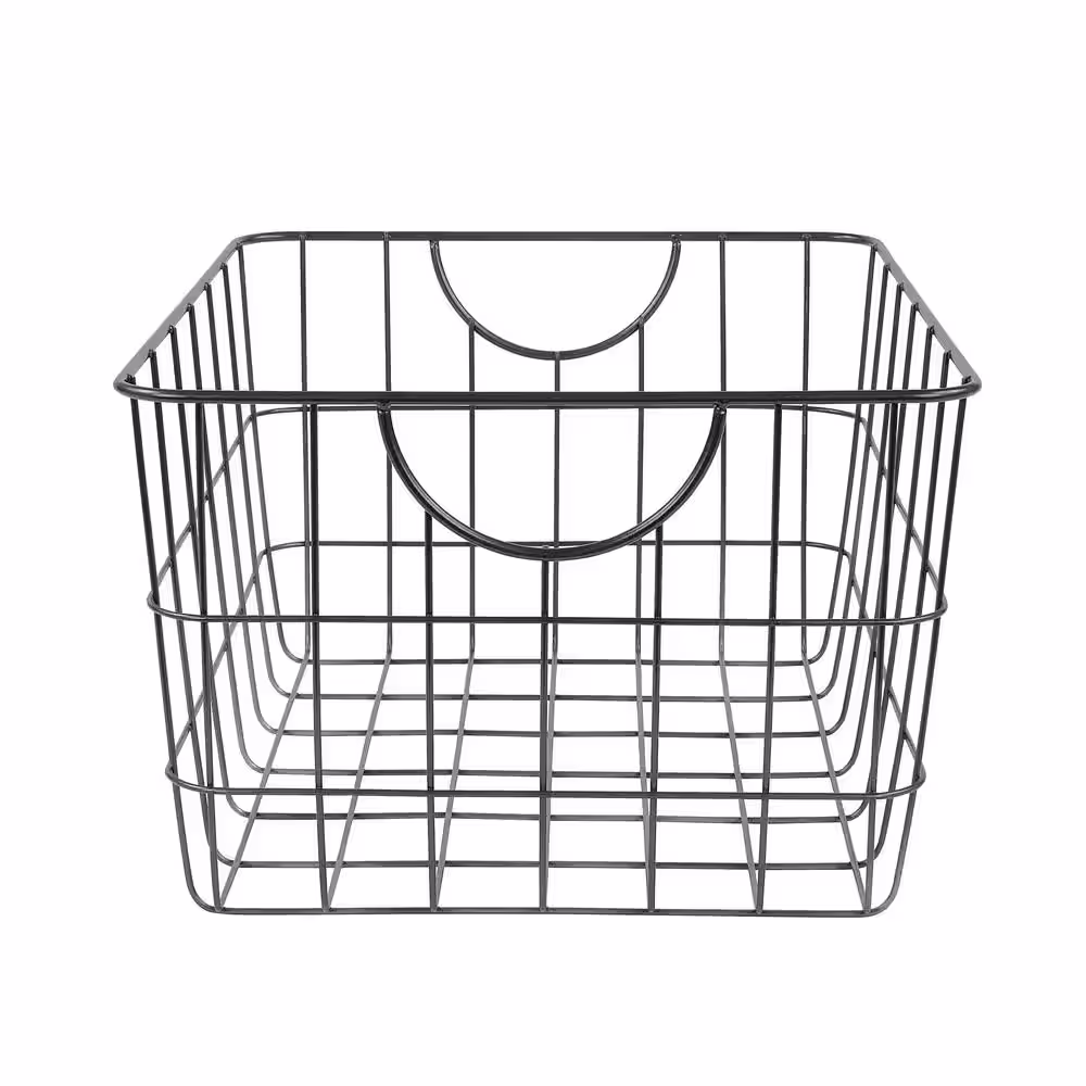 Spectrum 8 in. H x 11.75 in. W Gray Steel 1-Drawer Wide Mesh Wire Basket