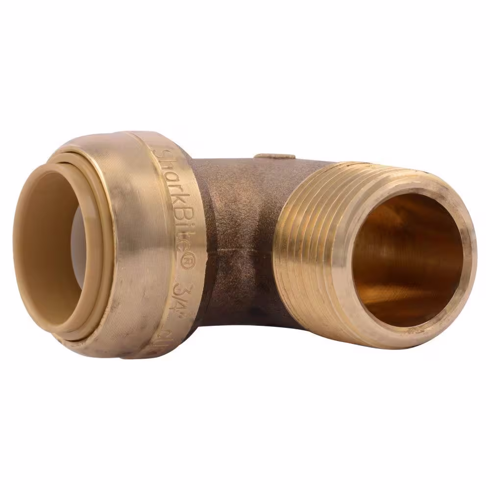 SharkBite 3/4 in. Push-to-Connect x MIP Brass 90-Degree Elbow Fitting