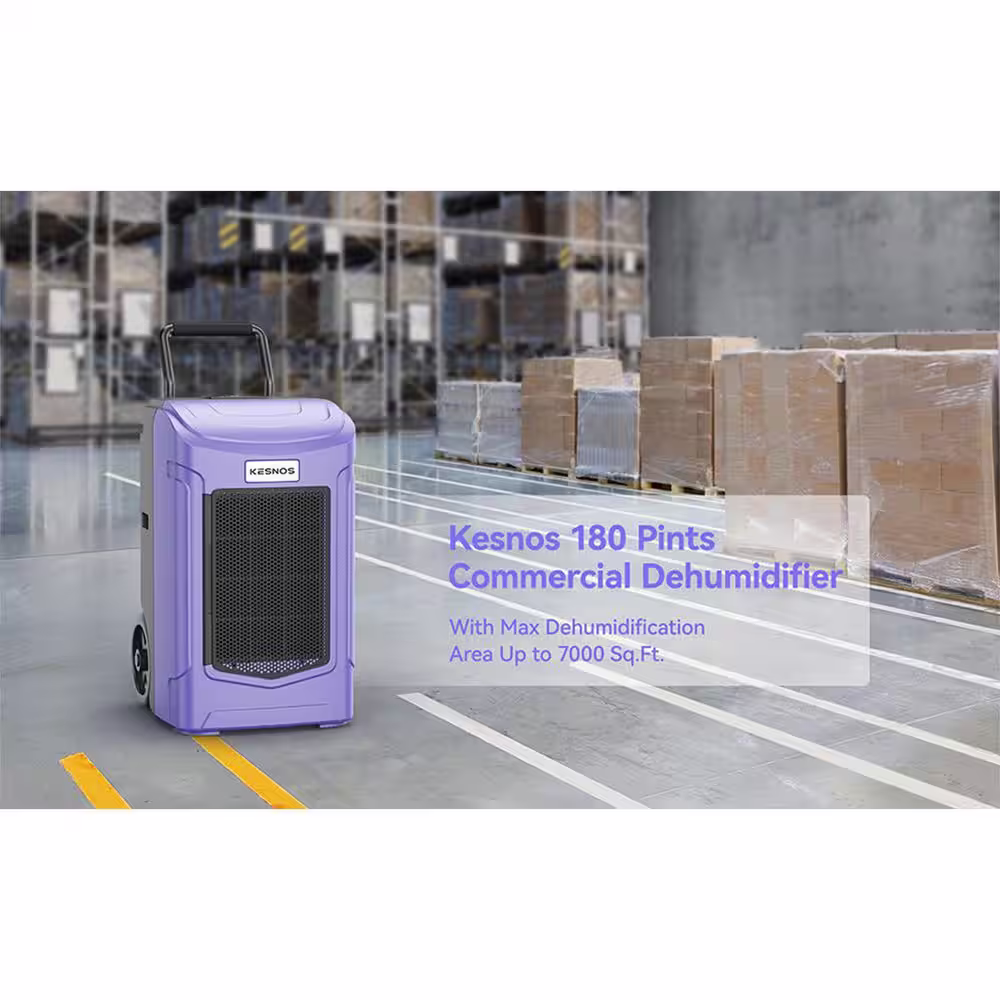Kesnos 180Pint Commercial Dehumidifiers for Room or Basements Up to 7,000 sq. ft Industrial Dehumidifier with Pump Water Tank