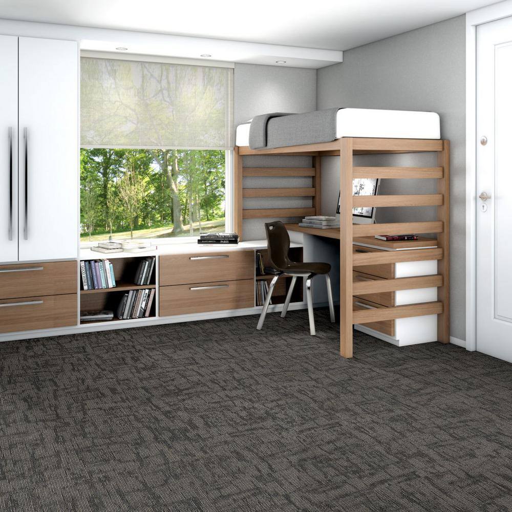 Shaw Oneida Gray Commercial 24 in. x 24 Glue-Down Carpet Tile (20 Tiles/Case) 80 sq. ft.