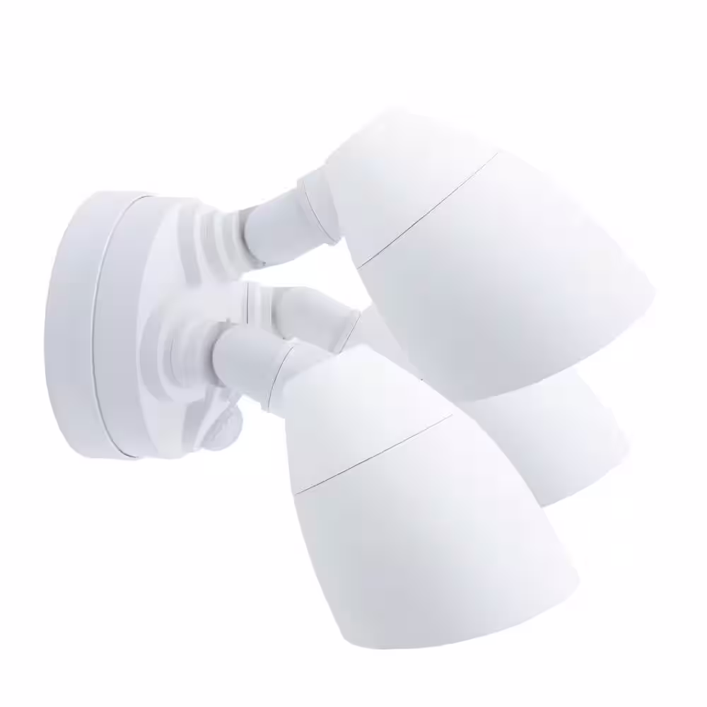 Maxxima 30-Watt 150-Degree White 3 Head Motion Activated Outdoor Integrated LED Security Light with Dusk to Dawn Sensor