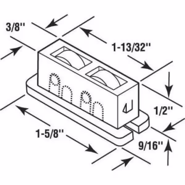 Prime-Line Sliding Window Roller Assembly, Nylon Rollers