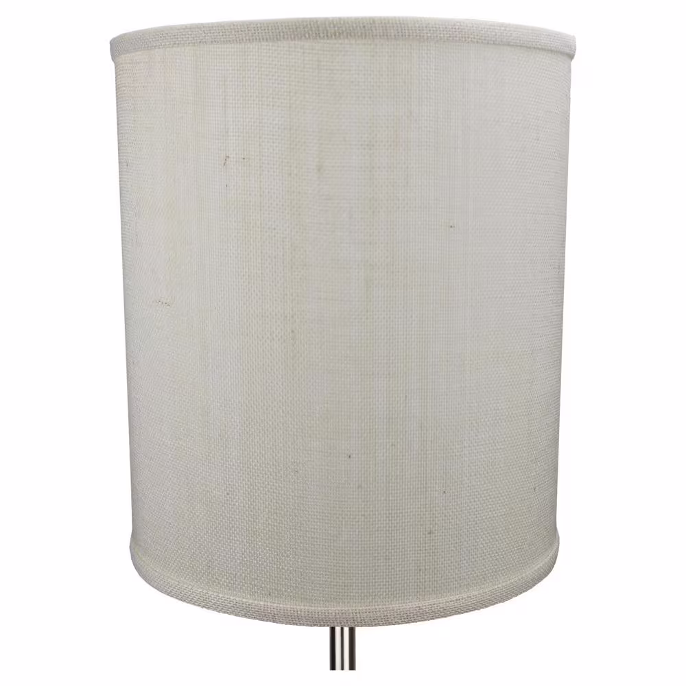 FenchelShades.com 12 in. Top Diameter x 12 in. Bottom Diameter x 14 in. H Drum Burlap Off White Lamp Shade
