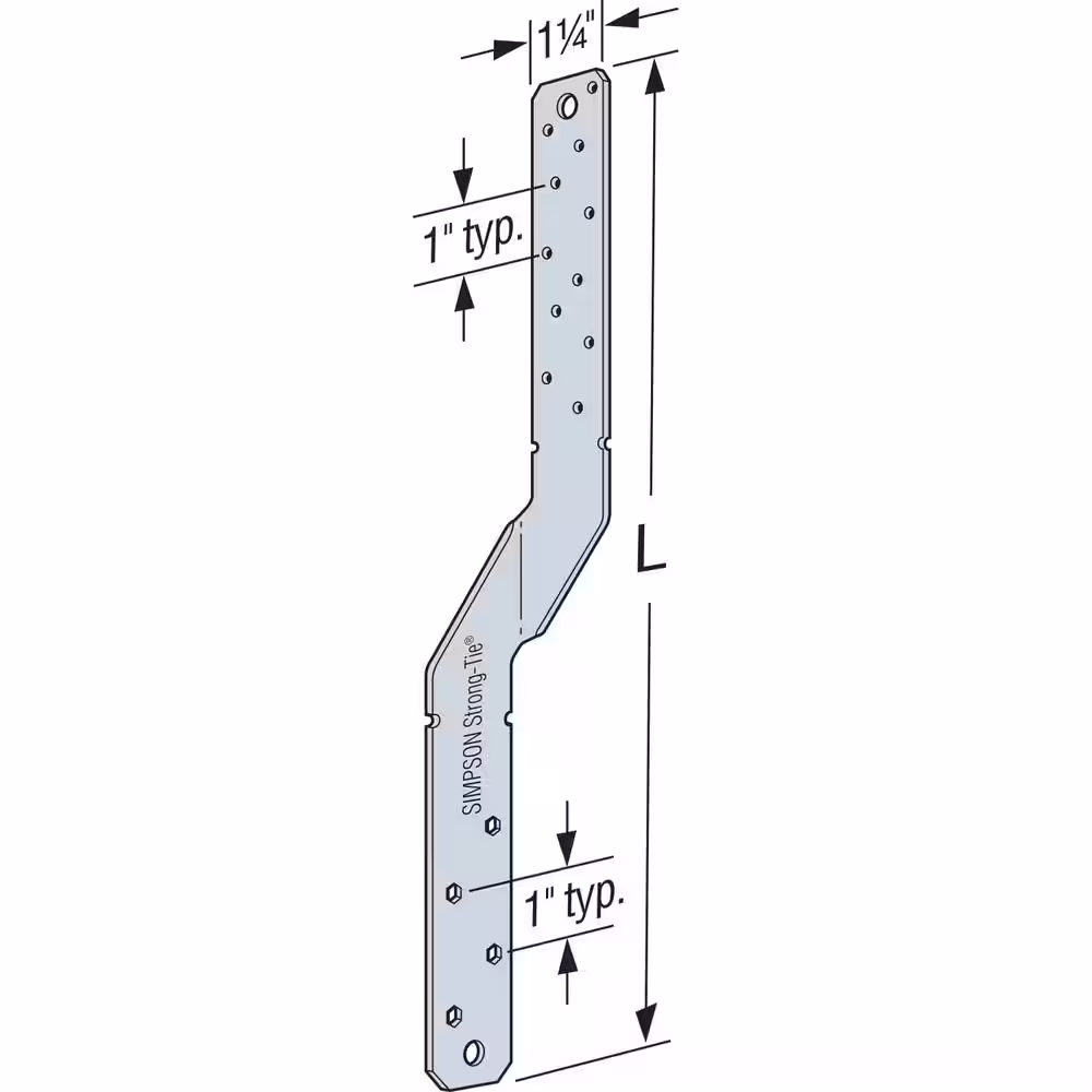 Simpson Strong-Tie MTSM 16 in. 16-Gauge Medium Twist Strap for Masonry