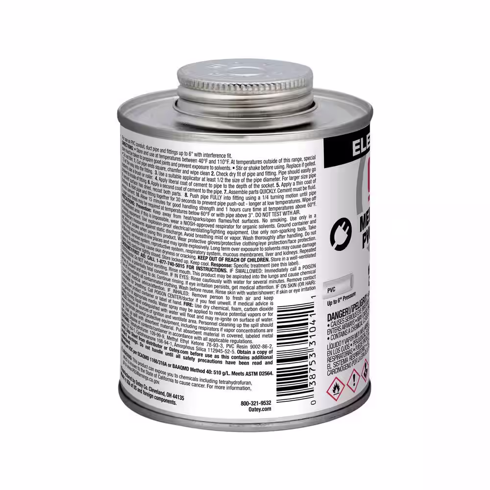 Oatey 16 oz. Medium Gray Electrical PVC Pipe Cement