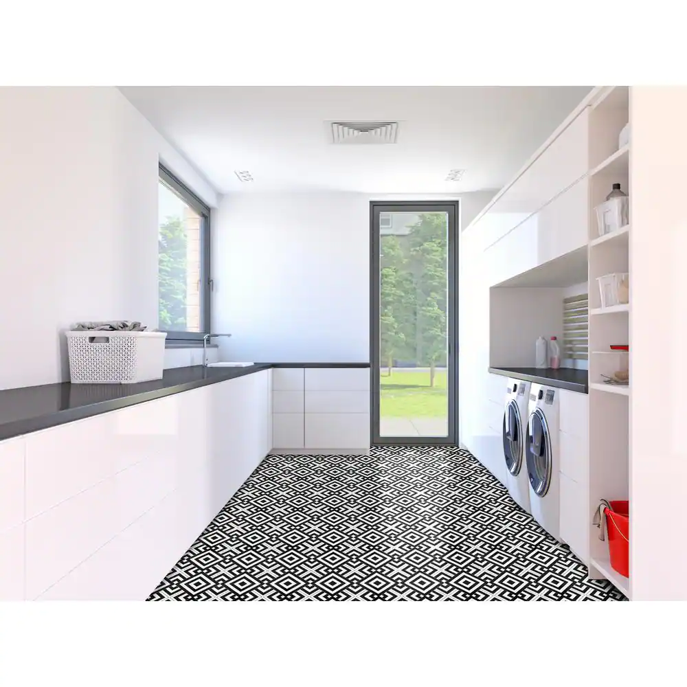 ACHIM Retro Geometric 12 in. x 12 in. Self-Adhesive Vinyl Floor Tile (20 Tiles/20 sq. ft.)