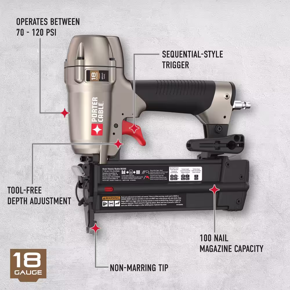 Porter-Cable Pneumatic 18-Gauge Brad Nailer Kit and Pneumatic 23-Gauge 1-3/8 in. Pin Nailer