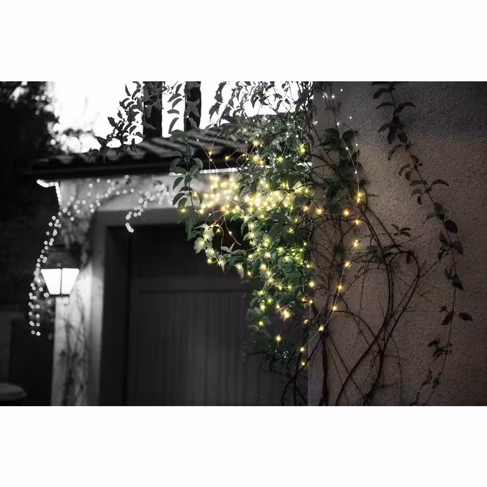 None Indoor/Outdoor 12 ft. Battery Operated Micro Bulb Integrated LED String Light/Fairy Lights, Warm White (3-Pack)