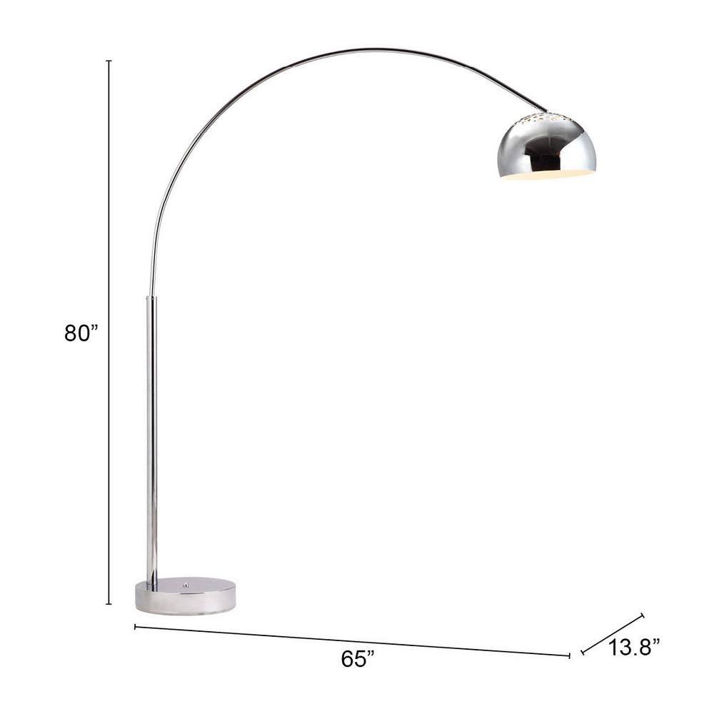 ZUO Galactic 80 H. in. Chrome Floor Lamp