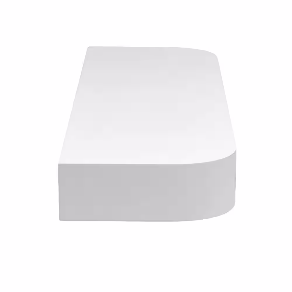 Melannco 6 in. W x 20 in. L (Set of 2) Rounded Chunky Shelves White, 20 in.