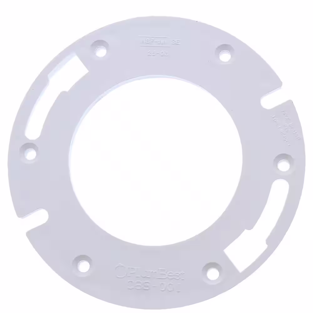 JONES STEPHENS 7 in. O.D. x 1/2 in. Thick Heavy Plastic Closet Flange Extension Kit with Bolts