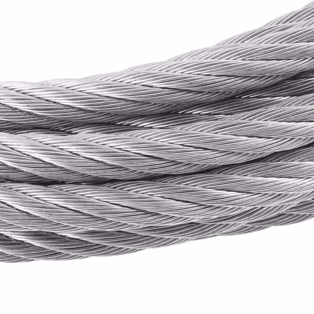 Everbilt 5/16 in. x 20 ft. Galvanized Uncoated Steel Wire Rope with Grab Hooks