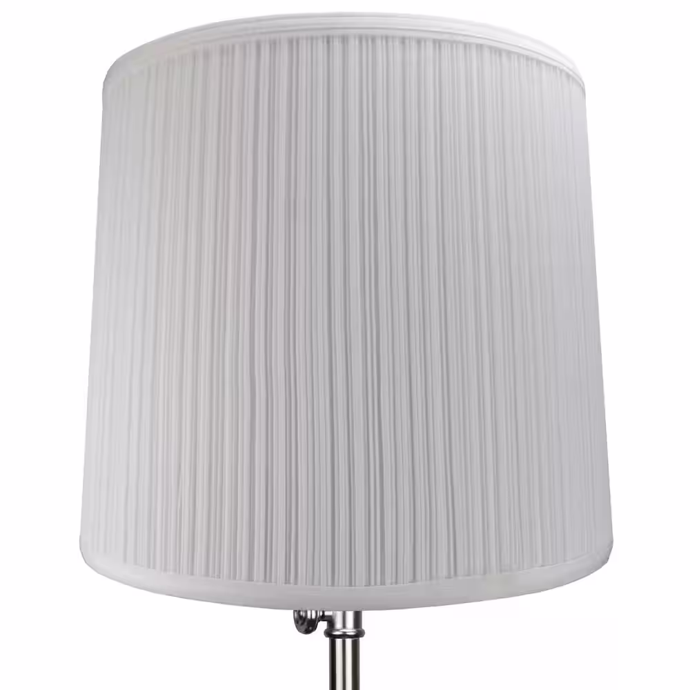 FenchelShades.com 12 in. Top Diameter x 14 in. Bottom Diameter x 12 in. Pleated Mushroom White Slant Empire Lamp Shade