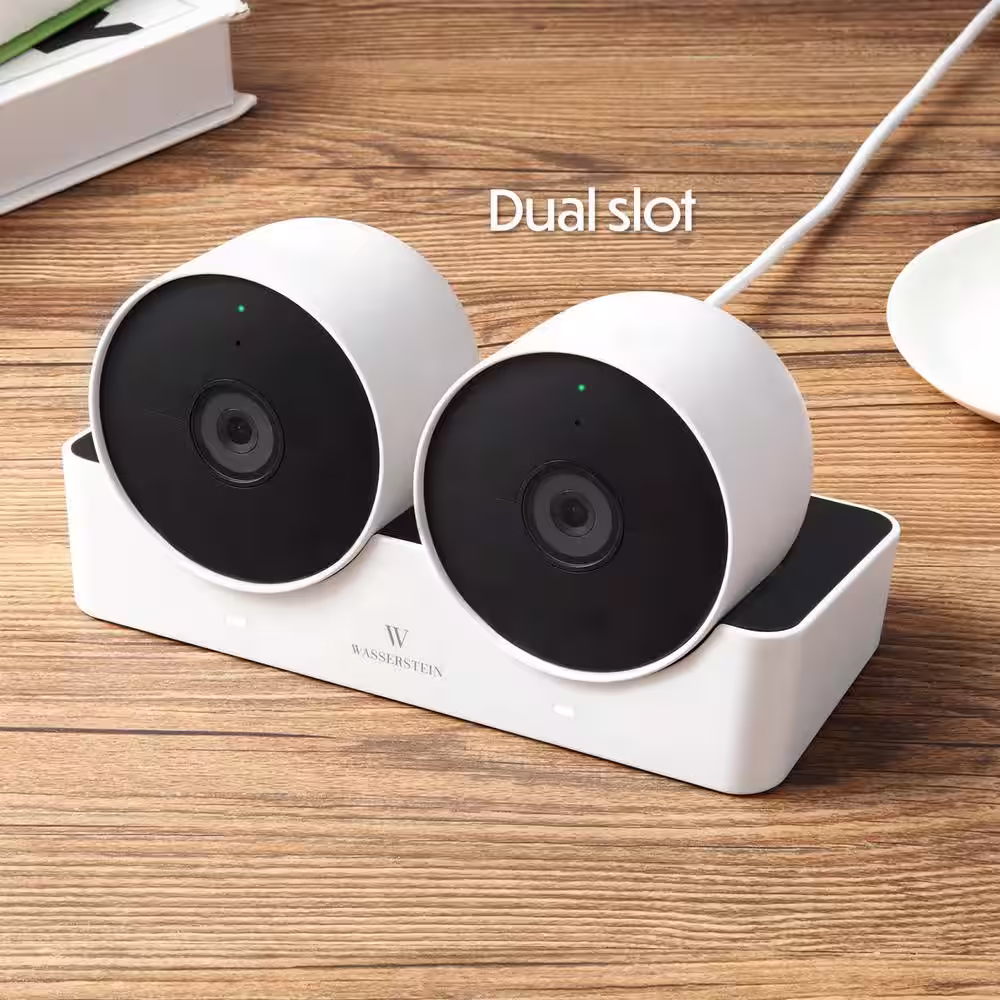 Wasserstein Charging Station Compatible with Google Nest Cam (Battery) - Dual Charging Slot for Nest Cam