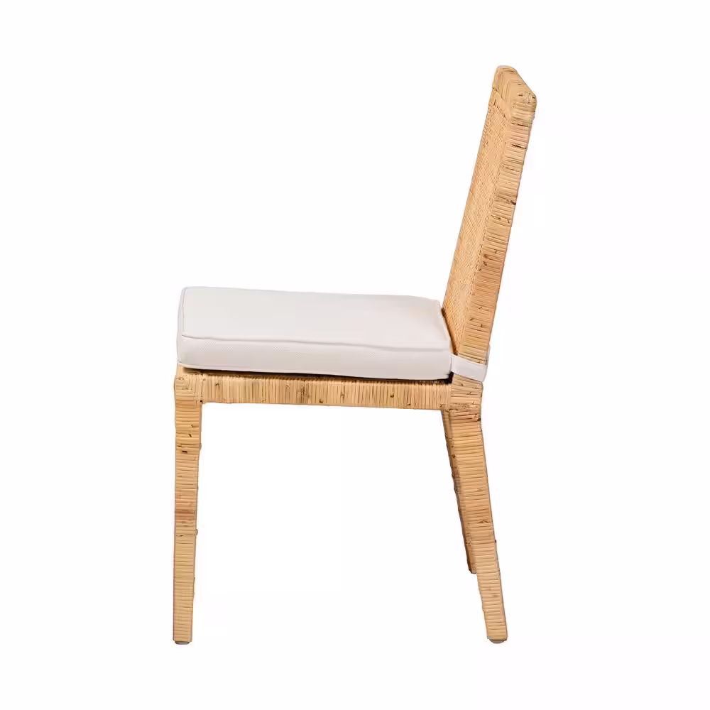 bali & pari Sofia Natural and White Dining Chair