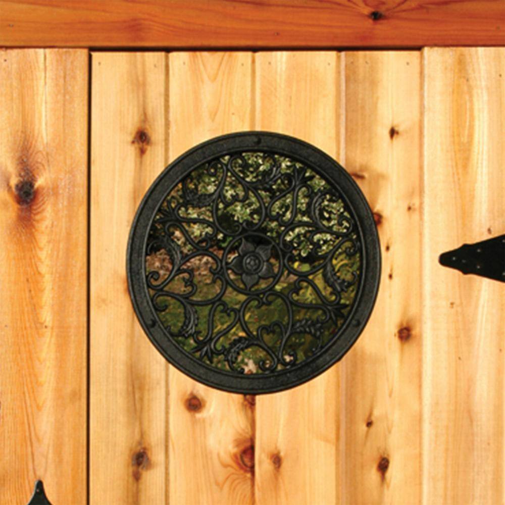NUVO IRON 15 in. Diameter Round Black Cast Aluminum Fence and Gate Insert (12-Pack)