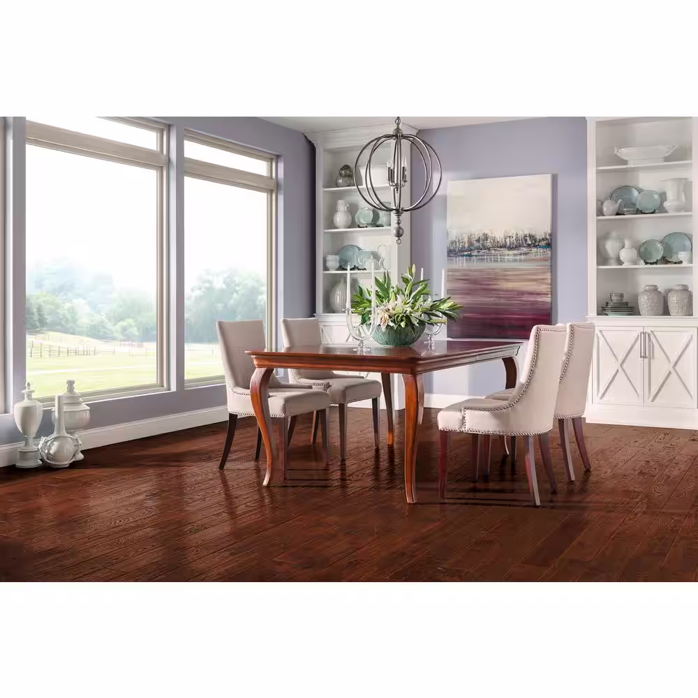 Bruce American Vintage Black Cherry Oak 3/8 in. T x 5 in. W Hand Scraped Engineered Hardwood Flooring (25 sqft/case)