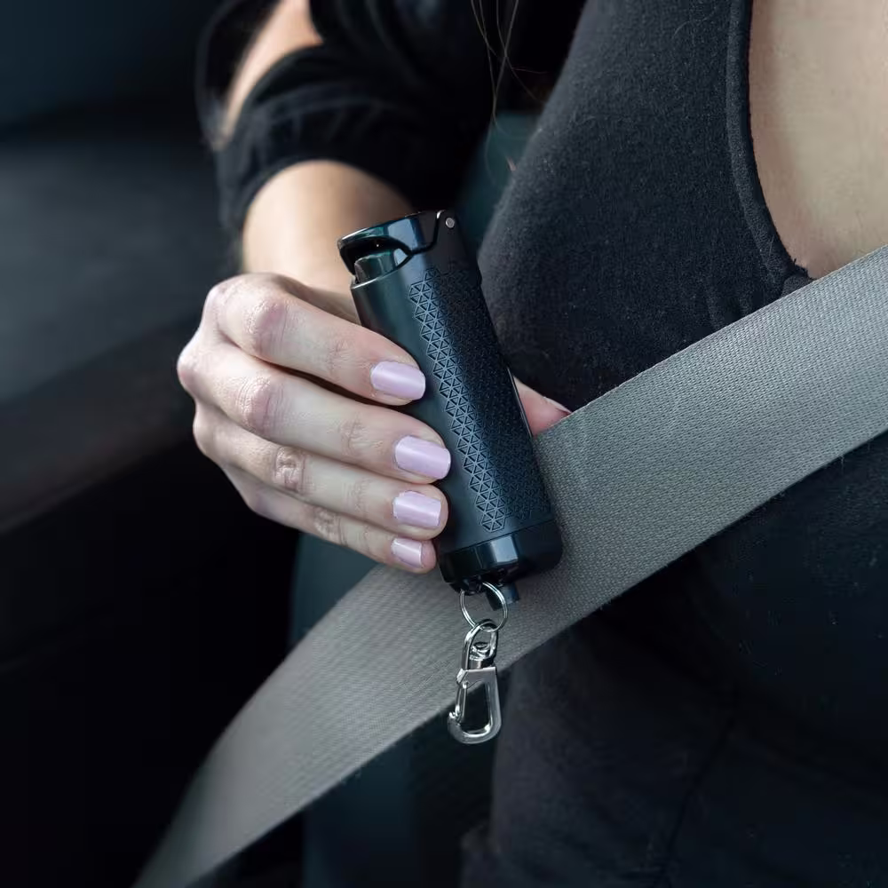 SABRE Safe Escape Pepper Gel, Seatbelt Cutter and Window Glass Breaker in Black